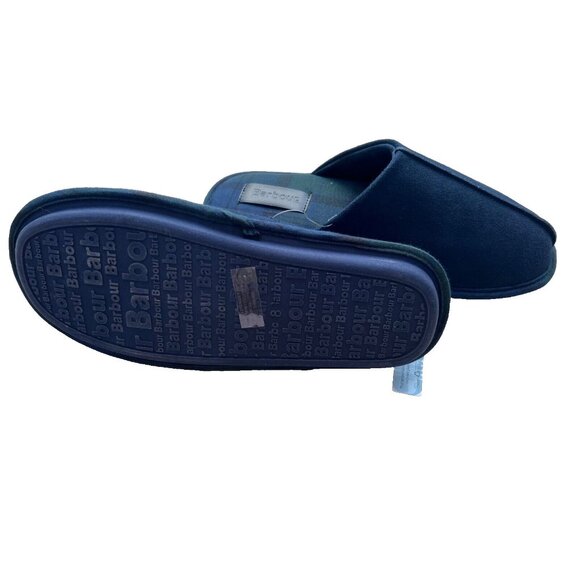 Barbour Navy Suede Indoor Tartan Slippers ( 8 ) - Picture 3 of 3